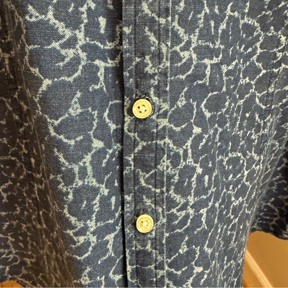 Talbots 16 Petite Button Down Denim Patterned Shirt - Picture 4 of 7